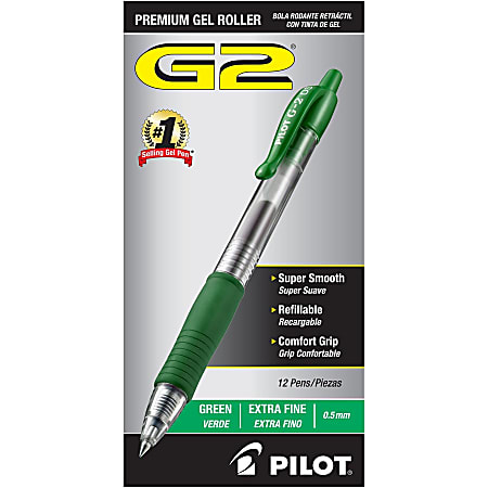 Pilot G Retractable Gel Pens Extra Fine Point mm Clear