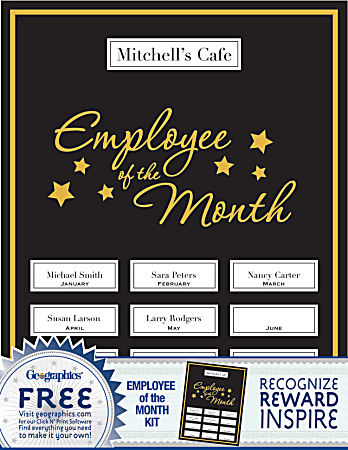 Geographics Certificates, 8-1/2" x 11", Employee Of The Month, Pack Of 12