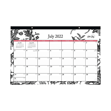 Blue Sky™ Academic Monthly Desk Calendar, 17" x 11", Analeis, July 2022 to June 2023, 130617-A