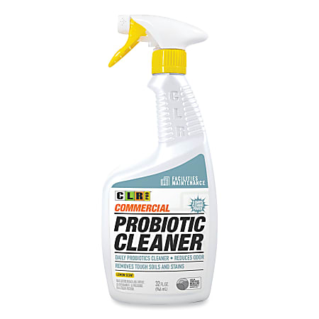CLR Pro Commercial Probiotic Cleaner, 32 Oz, Lemon Scent, Carton Of 6 Bottles