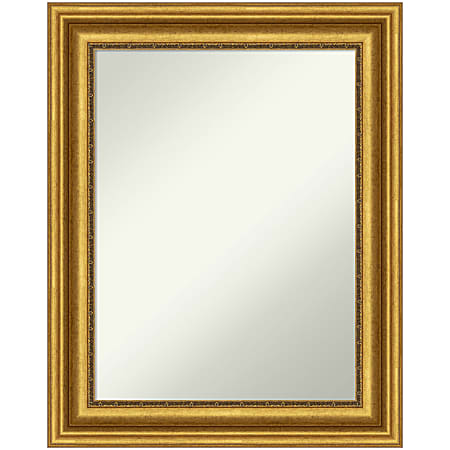 Amanti Art Non-Beveled Rectangle Framed Bathroom Wall Mirror, 29-3/4” x 23-3/4”, Parlor Gold