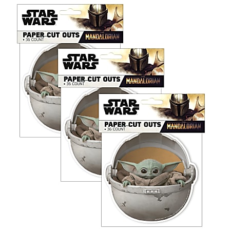 Eureka Paper Cut-Outs, Star Wars The Mandalorian, 36 Cut-Outs Per Pack, Set Of 3 Packs