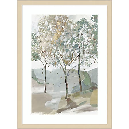 Amanti Art Breezy Landscape Trees II by Allison Pearce Wood Framed Wall Art Print, 25”H x 19"W, Natural