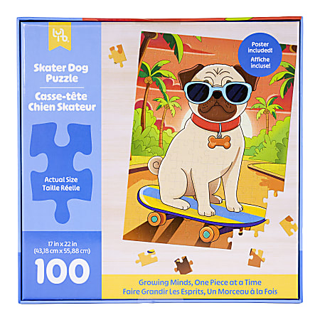 Little Yellow Bicycle 100 Piece Puzzle Skater Dog 17 x 22 Total Qty 1 ...
