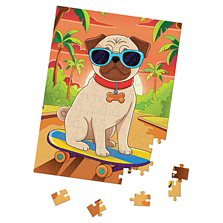 Little Yellow Bicycle 100 Piece Puzzle Skater Dog 17 x 22 Total Qty 1 ...