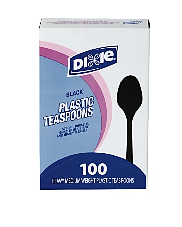 Dixie® Medium-Weight Utensils, Spoons, Black, Box Of 100