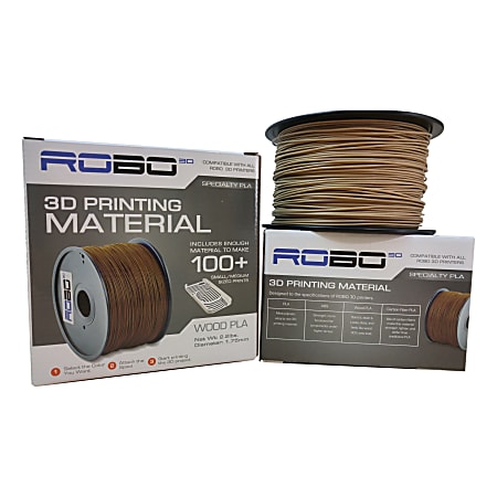 ROBO 3D Printer PLA Filament, Wood, 68.9 Mil