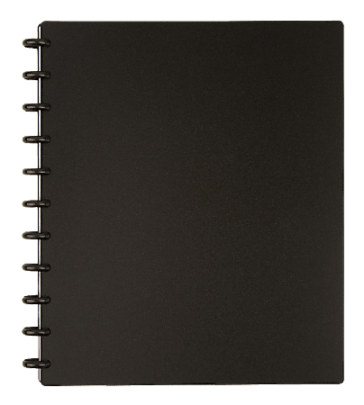 TUL® Discbound Notebook With Poly Cover, Letter Size, Narrow Ruled, 60 Sheets, Black