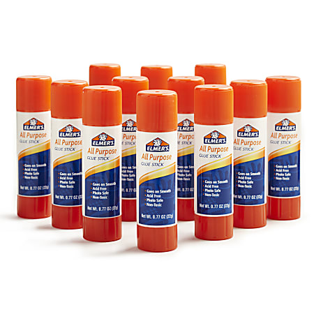 Elmers Office Strength Glue Sticks All Purpose 0.77 Oz Clear Pack Of 12 -  Office Depot