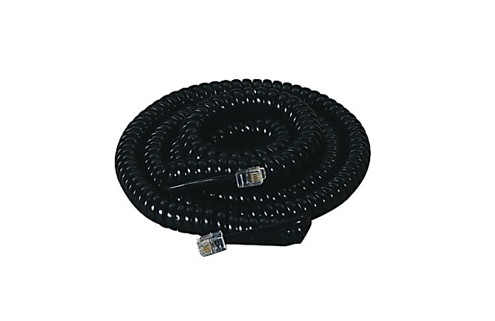 Softalk Coiled Phone Cords With Twisstop, Black