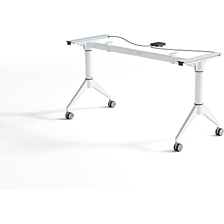 Lorell Training Table Base, White Folding Base, 2 Legs, 29.50"H, Assembly Required