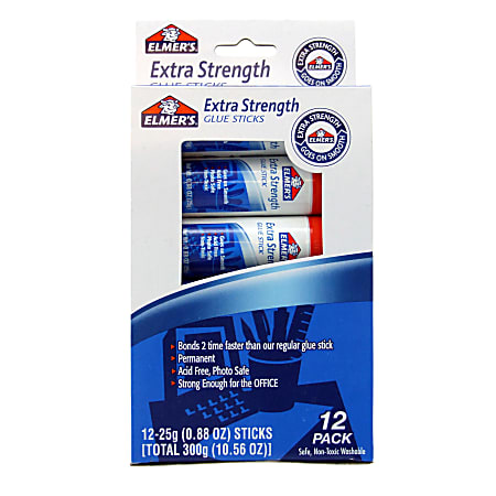 Elmer's® Extra-Strength Office Glue Sticks, 0.88 Oz., Pack Of 12
