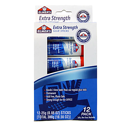 Elmer's® Extra-Strength Office Glue Sticks, 0.88 Oz., Pack Of 12