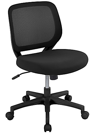 Realspace® Adley Mesh/Fabric Low-Back Task Chair, Black, BIFMA