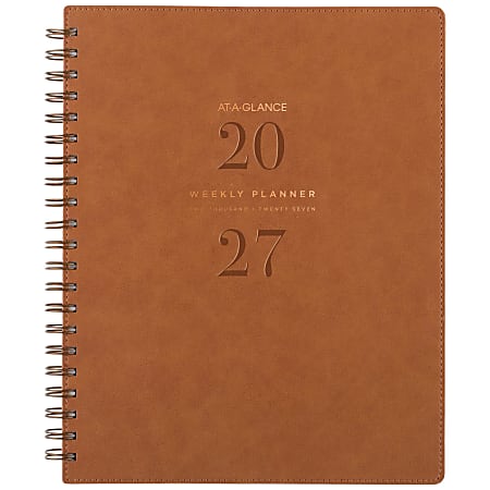 AT-A-GLANCE® Signature Collection 2027 Weekly Monthly Planner, Brown, Large, 8 1/2" x 11"