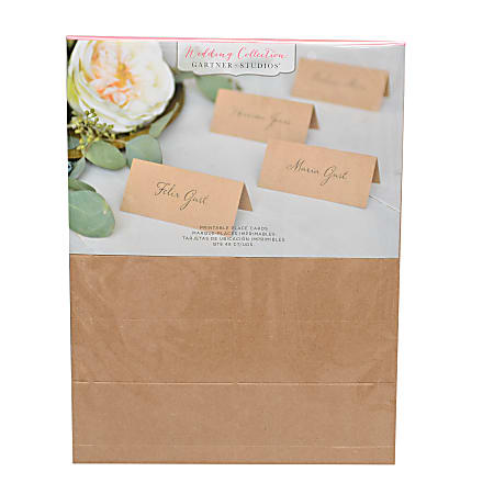 Gartner Studios® Kraft Printable Place Cards, 8 1/2" x 11", Pack Of 48