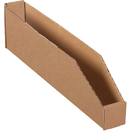 Office Depot® Brand Standard-Duty Open-Top Bin Storage Boxes, Small Size, 4 1/2" x 18" x 2", Kraft, Case Of 50