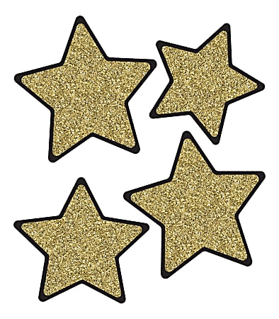 Carson-Dellosa Sparkle And Shine Stars Cut-Outs, Gold Glitter, Pack Of 36 Cut-Outs