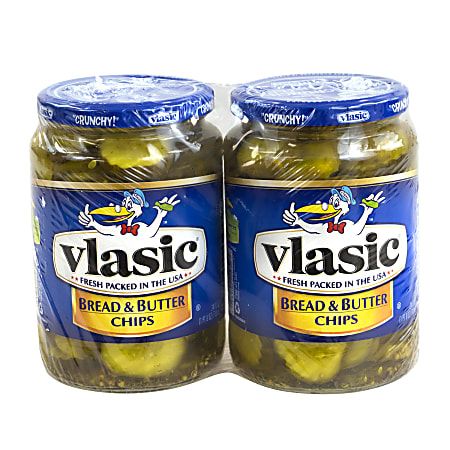 Vlasic Bread And Butter Pickle Chips, 24 Oz, Pack Of 2 Jars