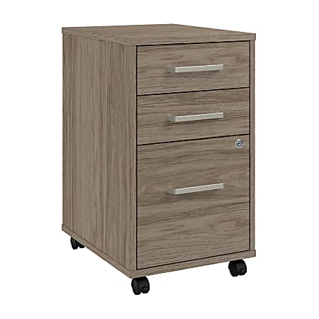 WorkPro Motiva 16"W 3-Drawer Rolling File Cabinet, Modern Hickory, Installation Included