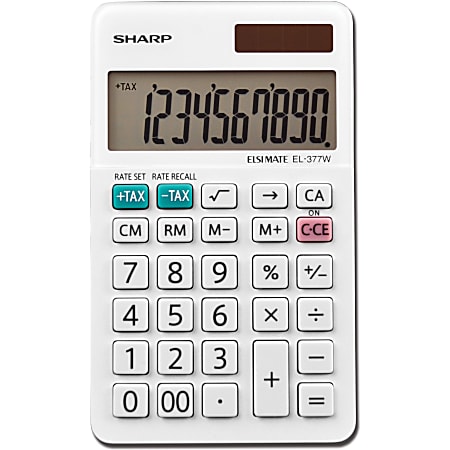 Sharp® White Series Handheld Calculator, EL-377WB