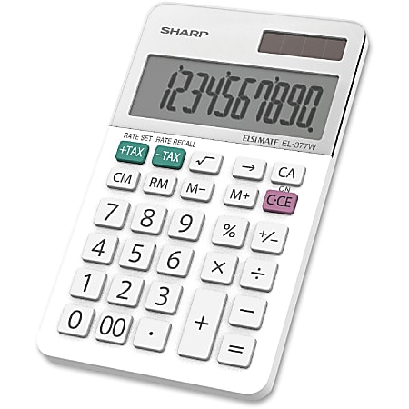 Sharp White Series Handheld Calculator EL 377WB - Office Depot