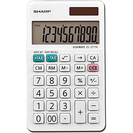 Sharp® White Series Handheld Calculator, EL-377WB