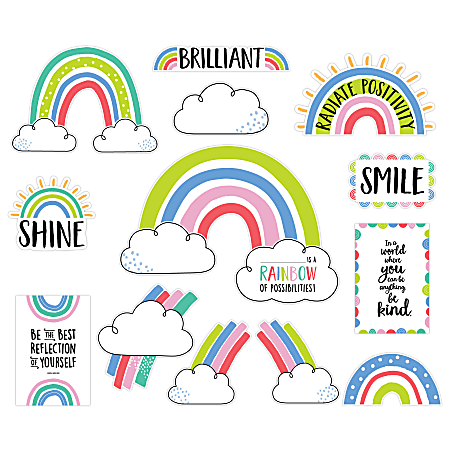 Creative Teaching Press® Rainbow Doodles Doodly Rainbows 17-Piece Bulletin Board Set