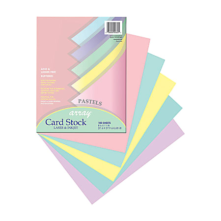Pacon® Card Stock, Letter Paper Size, 65 Lb, Assorted, 100 Sheets