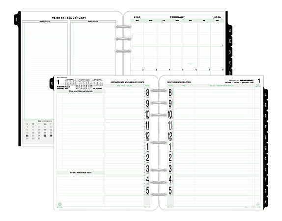  Exacompta 14350 Organiser Refill for Exatime 14 / Daily 1 Day  per Page January to December in French 2019 : Office Products