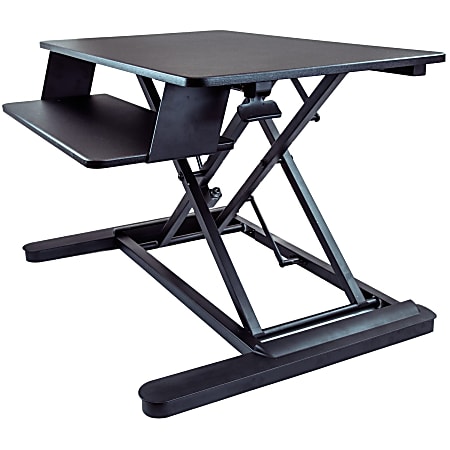 StarTech.com Sit Stand Desk Converter - With 35" Work Surface - Height Adjustable Standing Desk Converter - Stand Up Desk Converter - Work in comfort and enhance productivity by turning your desk into a spacious sit-stand workspace