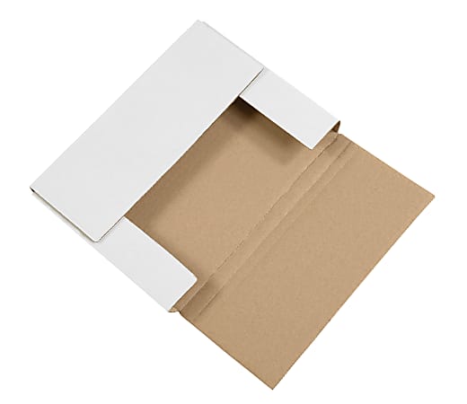 Partners Brand Easy-Fold Mailers, 11 1/8"L x 8 5/8"W x 1"H, White, Pack Of 50