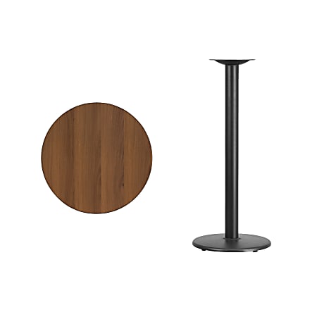 Flash Furniture Laminate Round Table Top With Round Bar Height Table ...