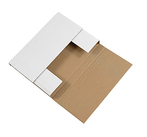 Partners Brand Easy-Fold Mailers, 12 1/8"L x 9 1/8"W x 2"H, White, Pack Of 50