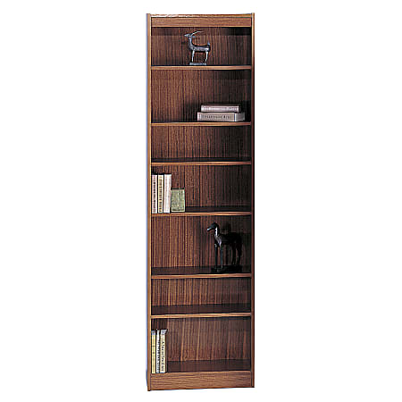 Safco® WorkSpace® Wood Veneer Baby Bookcase, 7 Shelves, Cherry