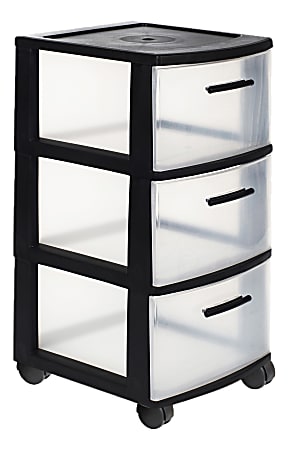 Inval MQ 3 Drawer Rolling Storage Cabinets 25 12 H x 12 12 W x 14