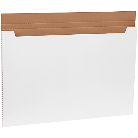 Partners Brand White Jumbo Fold-Over Mailers, 36" x 24" x 1", Pack Of 20