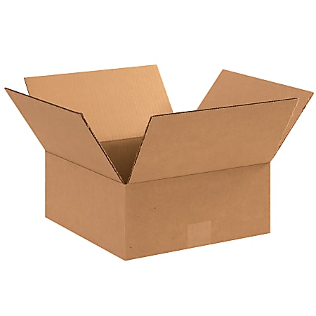 Partners Brand Flat Corrugated Boxes, 12" x 12" x 5", Kraft, Pack Of 25