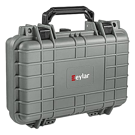 eylar Polypropylene SA00010 Compact Waterproof And Shockproof Gear And Camera Hard Case With Foam Insert, 8-3/8”H x 11-11/16”W x 3-13/16”D, Gray