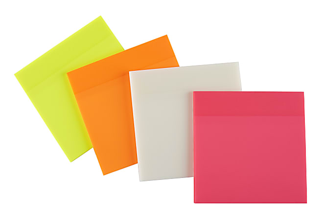 3 x 3 with Storage Tray Clear 50 Notes Per Pad Pack of 12 Pads Office Depot Brand Translucent Sticky Notes 
