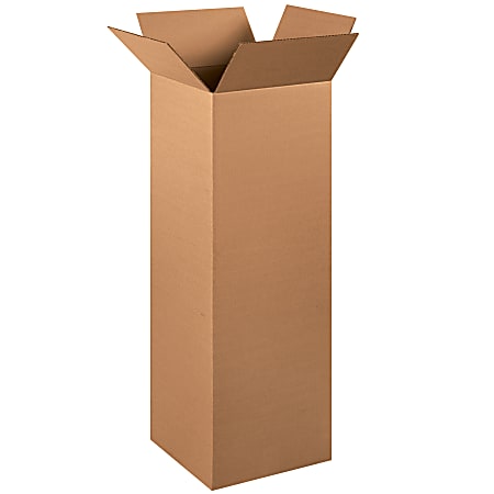 Partners Brand Tall Corrugated  Boxes, 12" x 12" x 36", Kraft, Pack Of 15
