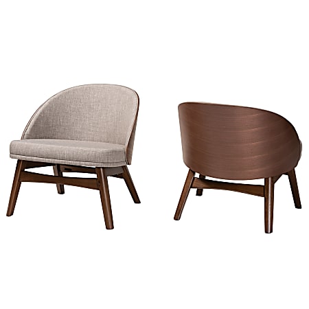 Baxton Studio Lovella Mid-Century Modern 2-Piece Accent Chair