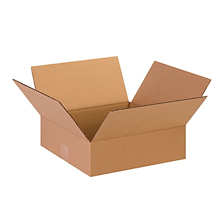 Partners Brand Flat Corrugated Boxes, 13" x 13" x 4", Kraft, Pack Of 25