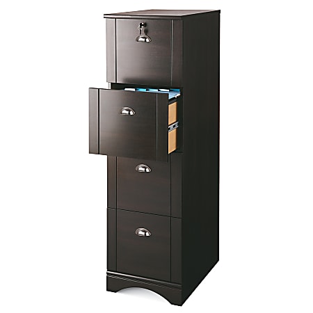 Realspace® Dawson 22"D Vertical 4-Drawer File Cabinet, Cinnamon Cherry