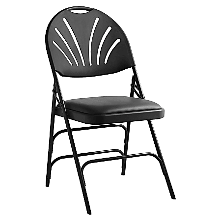 Samsonite® XL Fanback Folding Chairs, Black, Set Of 4