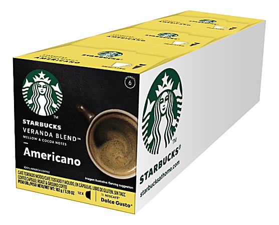 Starbucks® Nescafe® Dolce Gusto® Single-Serve Coffee Freshpacks, Veranda Americano, Carton Of 36, 3 x 12 Per Box