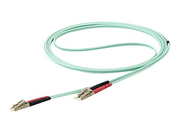 StarTech.com 10m OM4 LC to LC Multimode Duplex Fiber Optic Patch Cable- Aqua - 50/125 - Fiber Optic Cable - 40/100Gb - LSZH (450FBLCLC10) - LSZH flame retardant jacket)