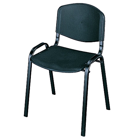 Safco® Stack Chairs, Black, Set Of 4