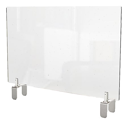 Ghent Partition Extender, Attached Clamp, 24"H x 24"W x 3-7/8"D, Clear