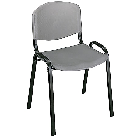 Safco® Stack Chairs, Charcoal, Set Of 4